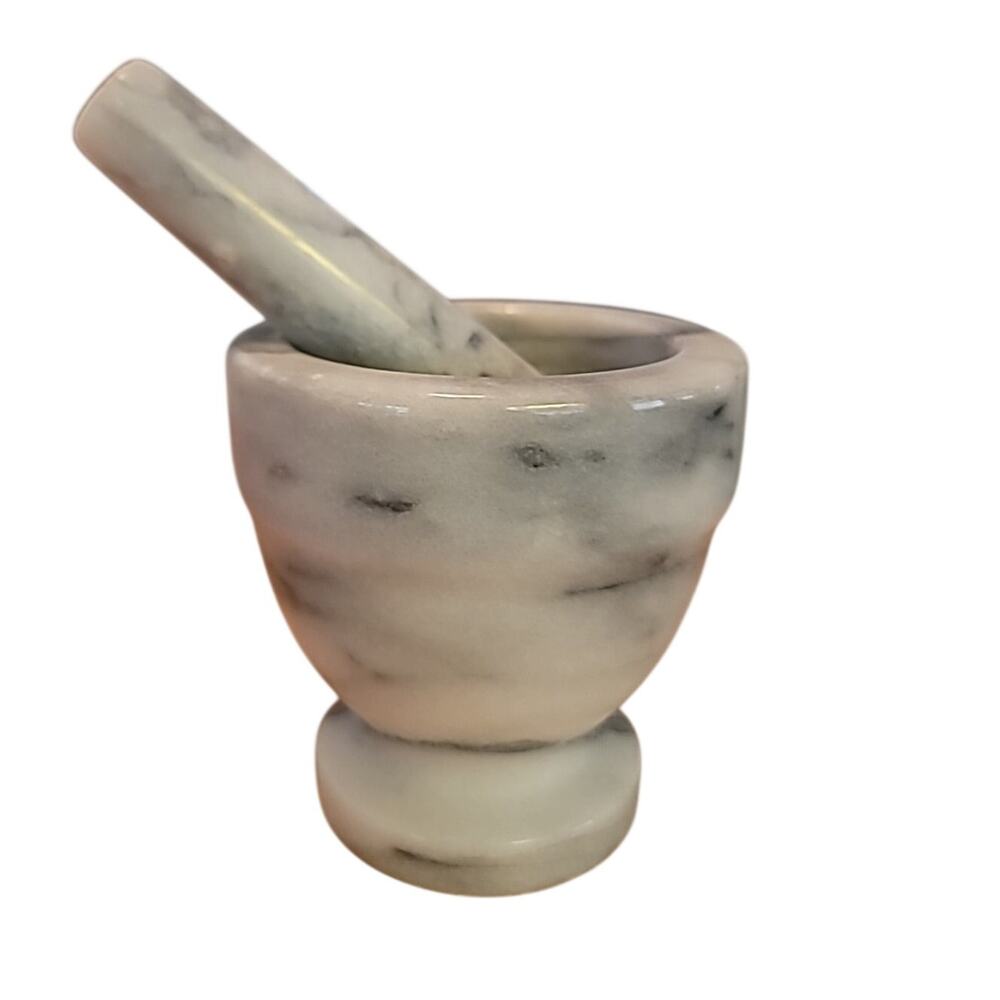 4" White Marble Mortar and Pestle Set CLASSIC kitchen Ware Cooking CHEF